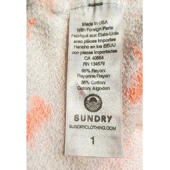 Sundry Pop Peach Tie Dye Drawstring Dolphin Terry Shorts 1 Small 4/6 - Picture 4 of 7